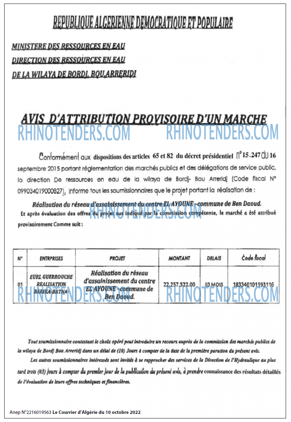 Le Courrier d'Algerie