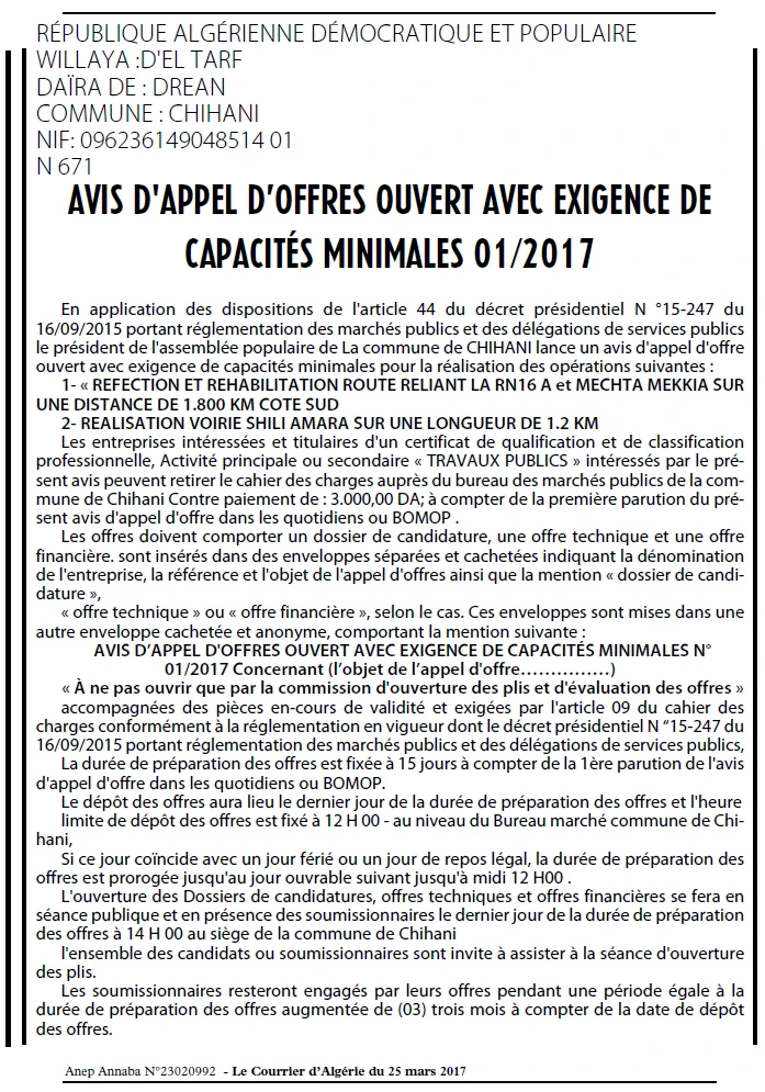 Le Courrier d'Algerie