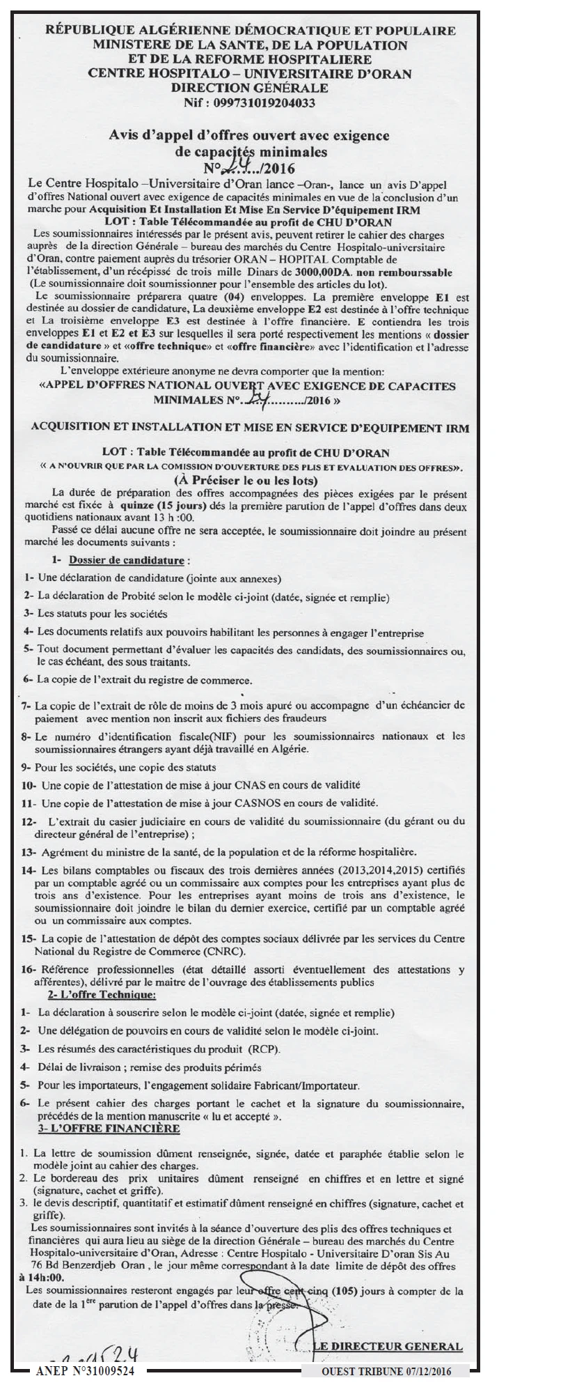 ouest TRIBUNE