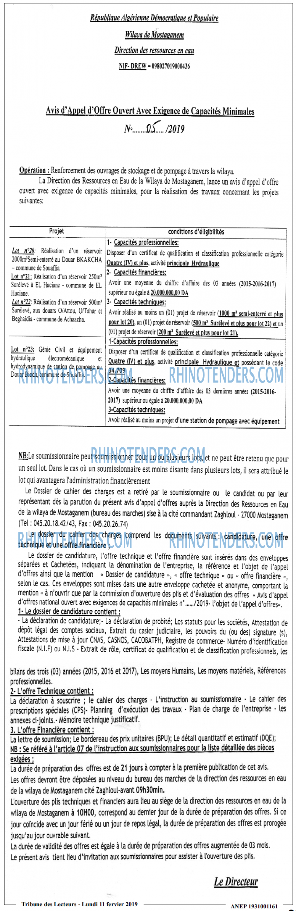 TRIBUNE DES LECTEURS