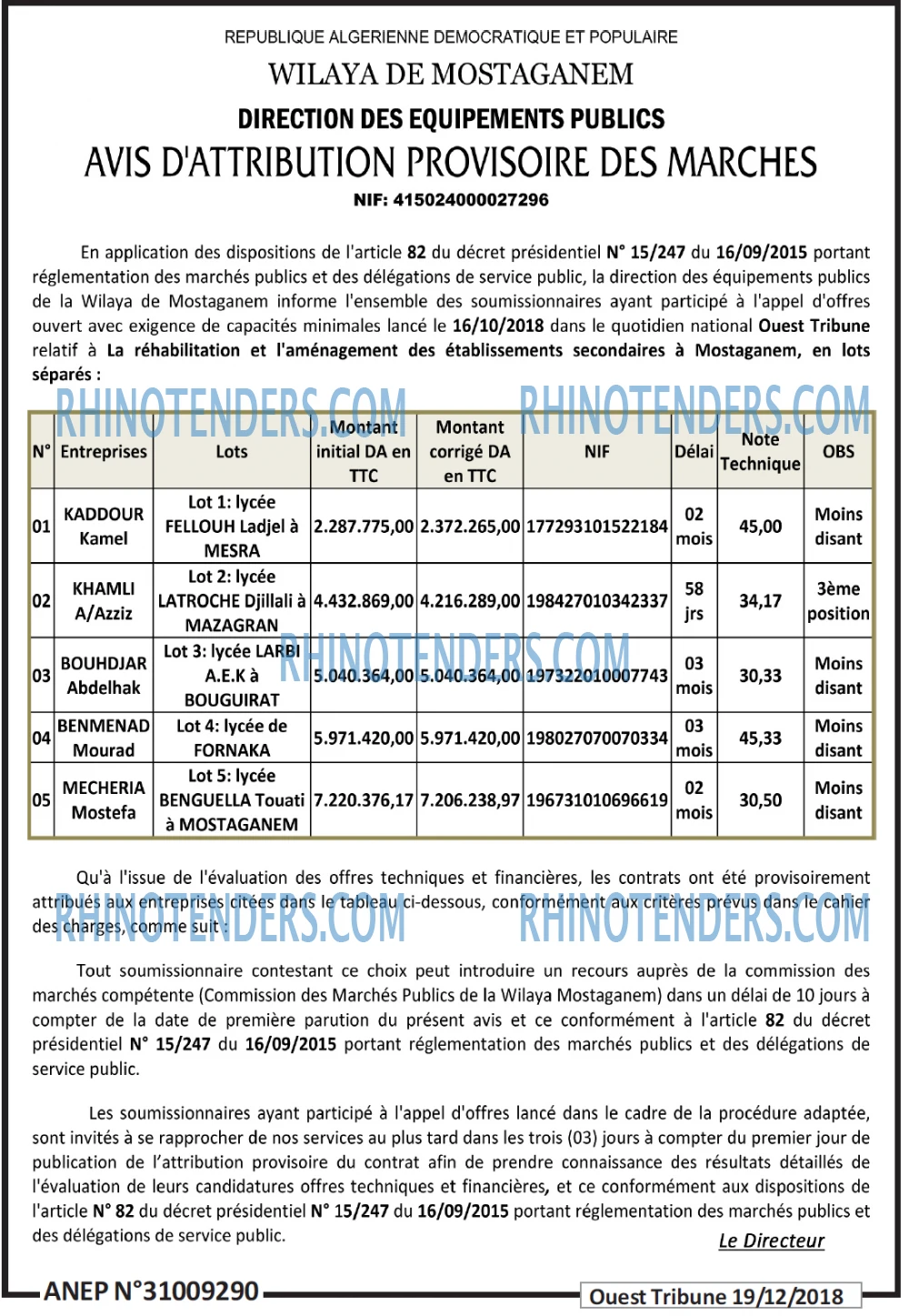 ouest TRIBUNE
