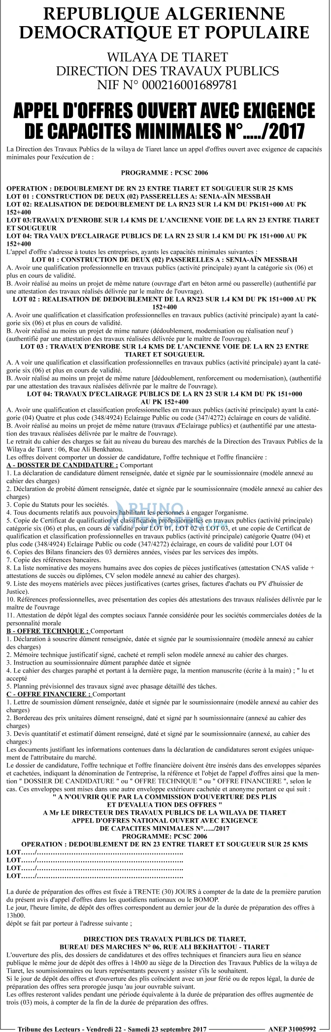 TRIBUNE DES LECTEURS
