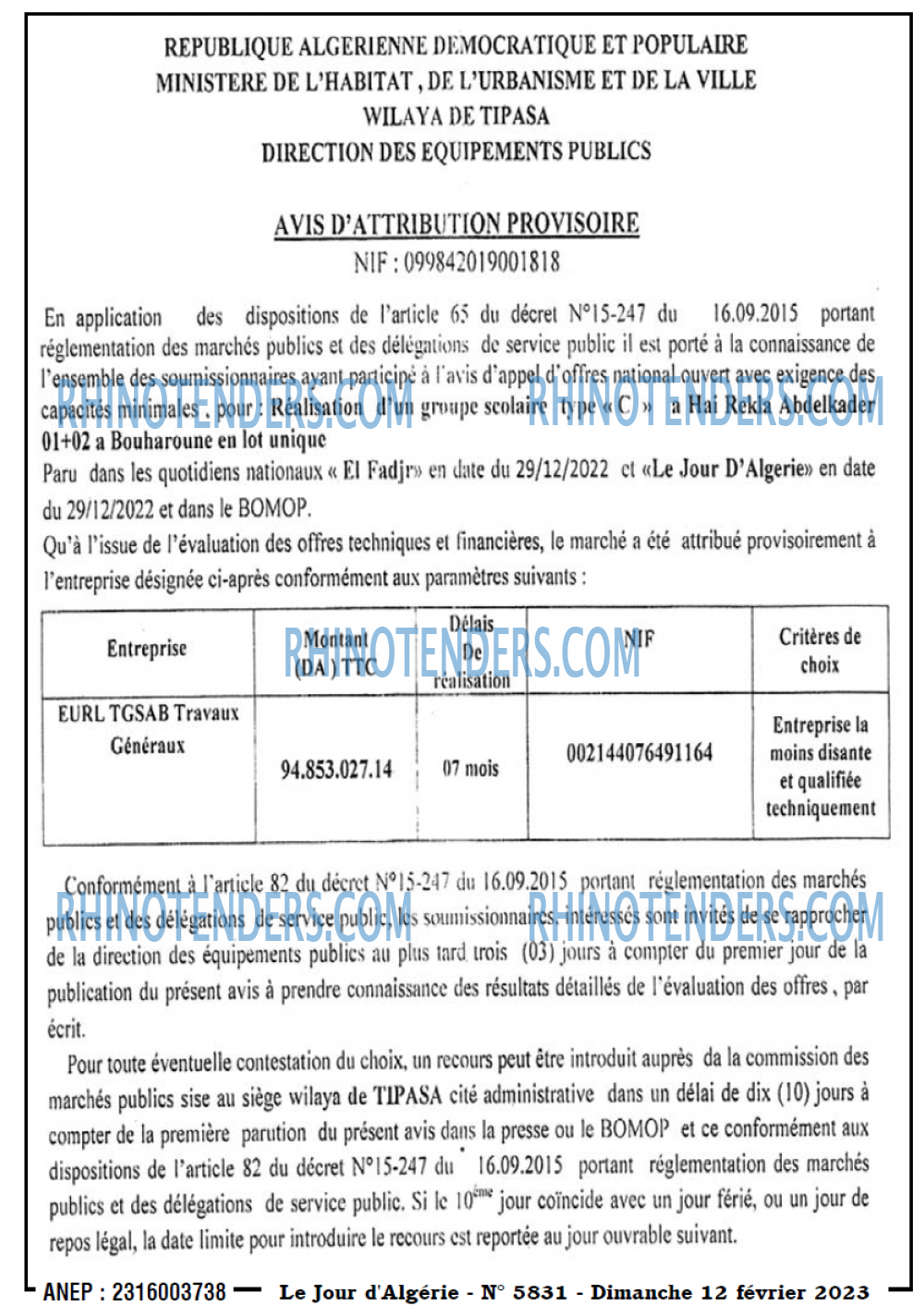 Le Jour d'Algérie