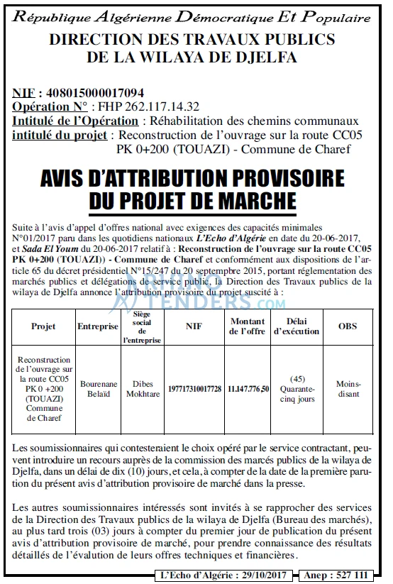 L'ECHO D'ALGERIE