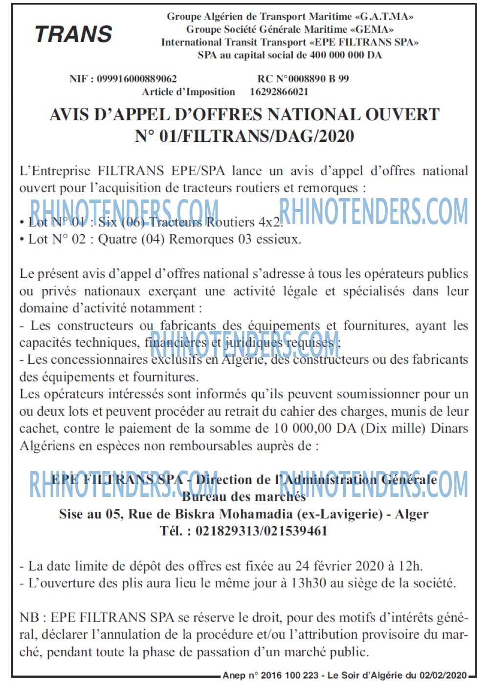 LE SOIR D'ALGERIE