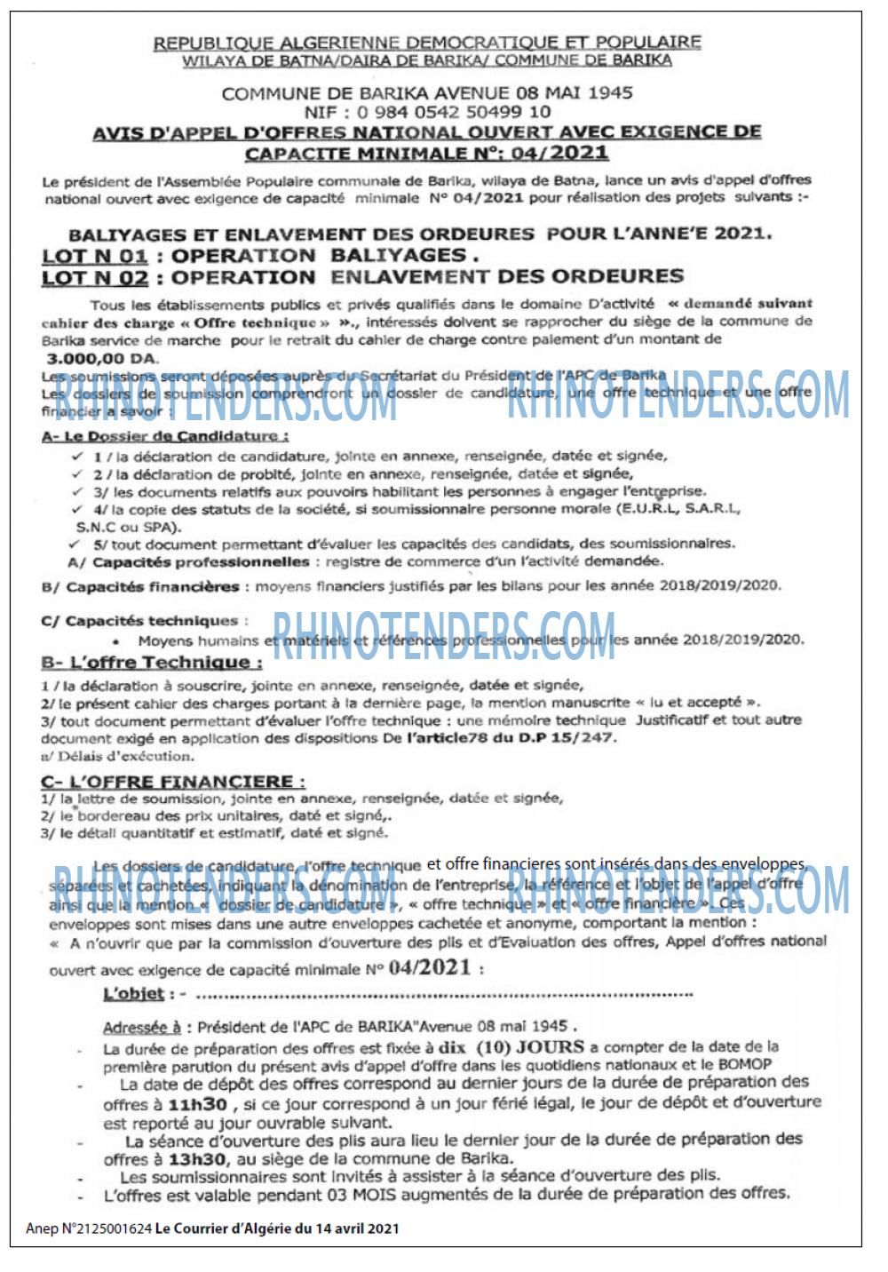 Le Courrier d'Algerie