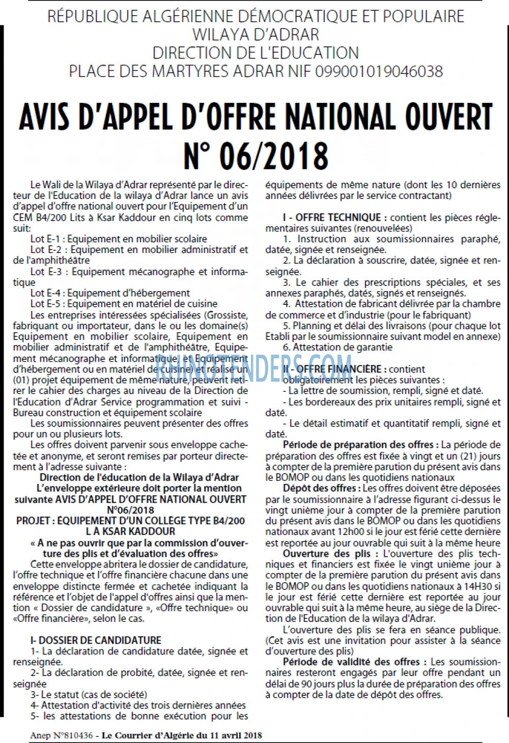 Le Courrier d'Algerie