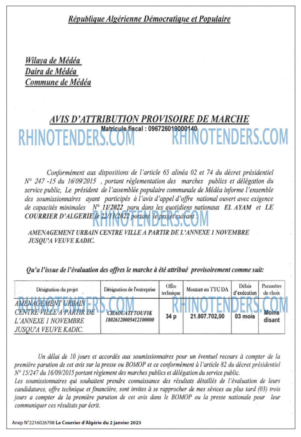 Le Courrier d'Algerie