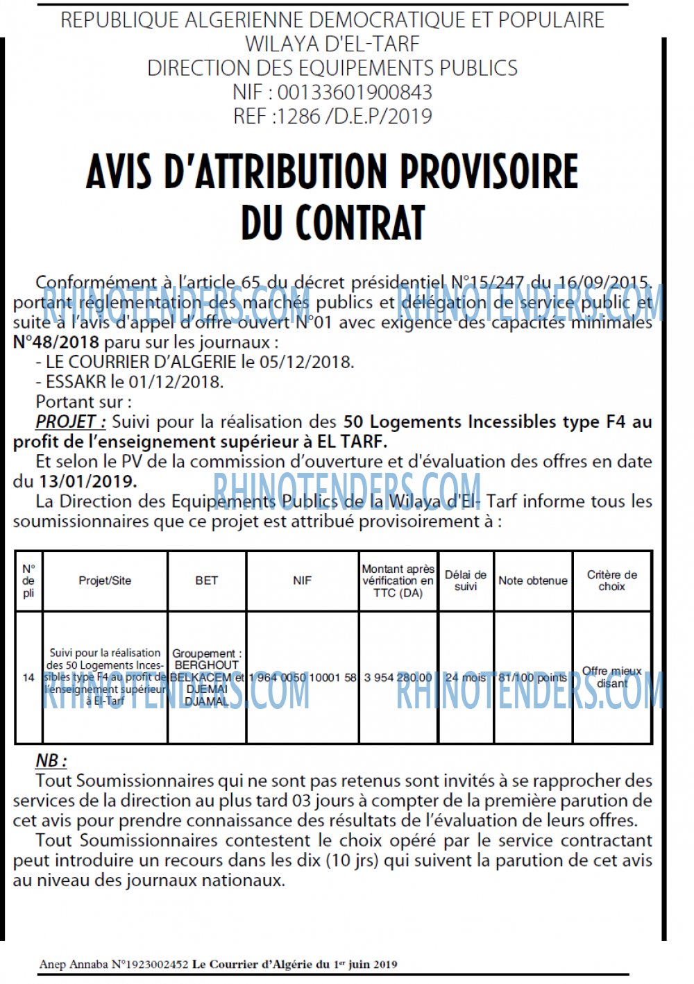 Le Courrier d'Algerie