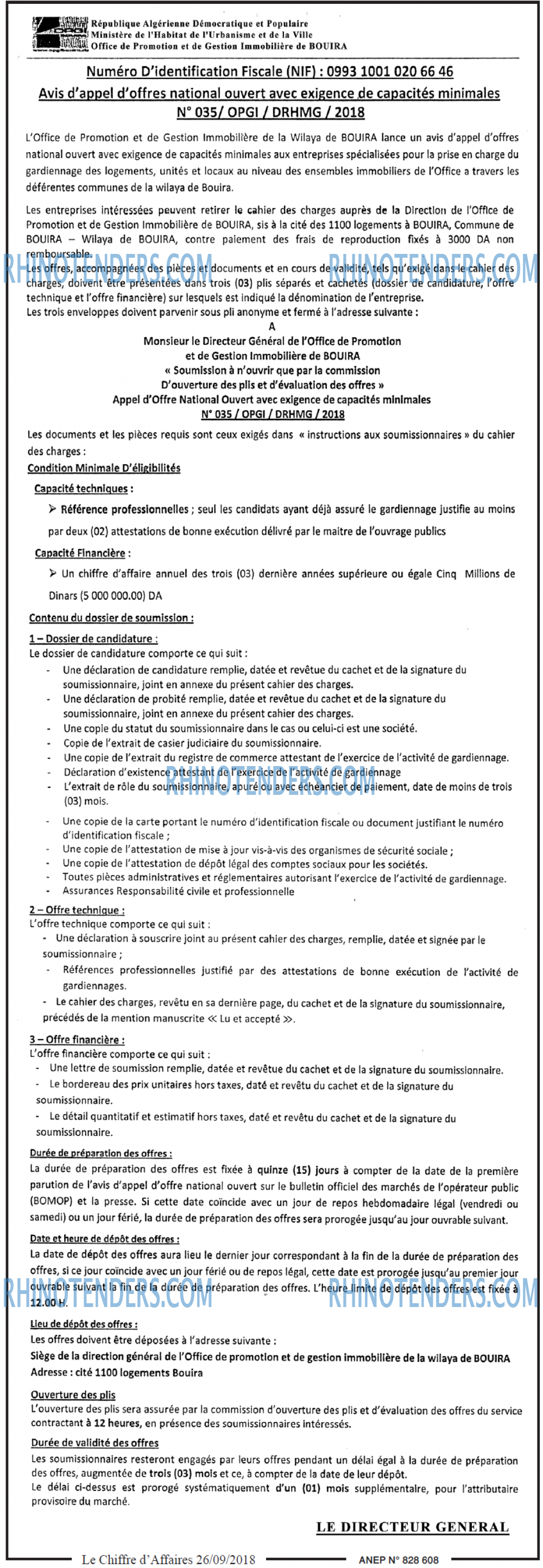 Le Chiffre d'Affaires