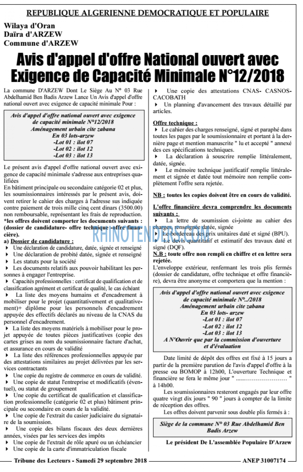 TRIBUNE DES LECTEURS