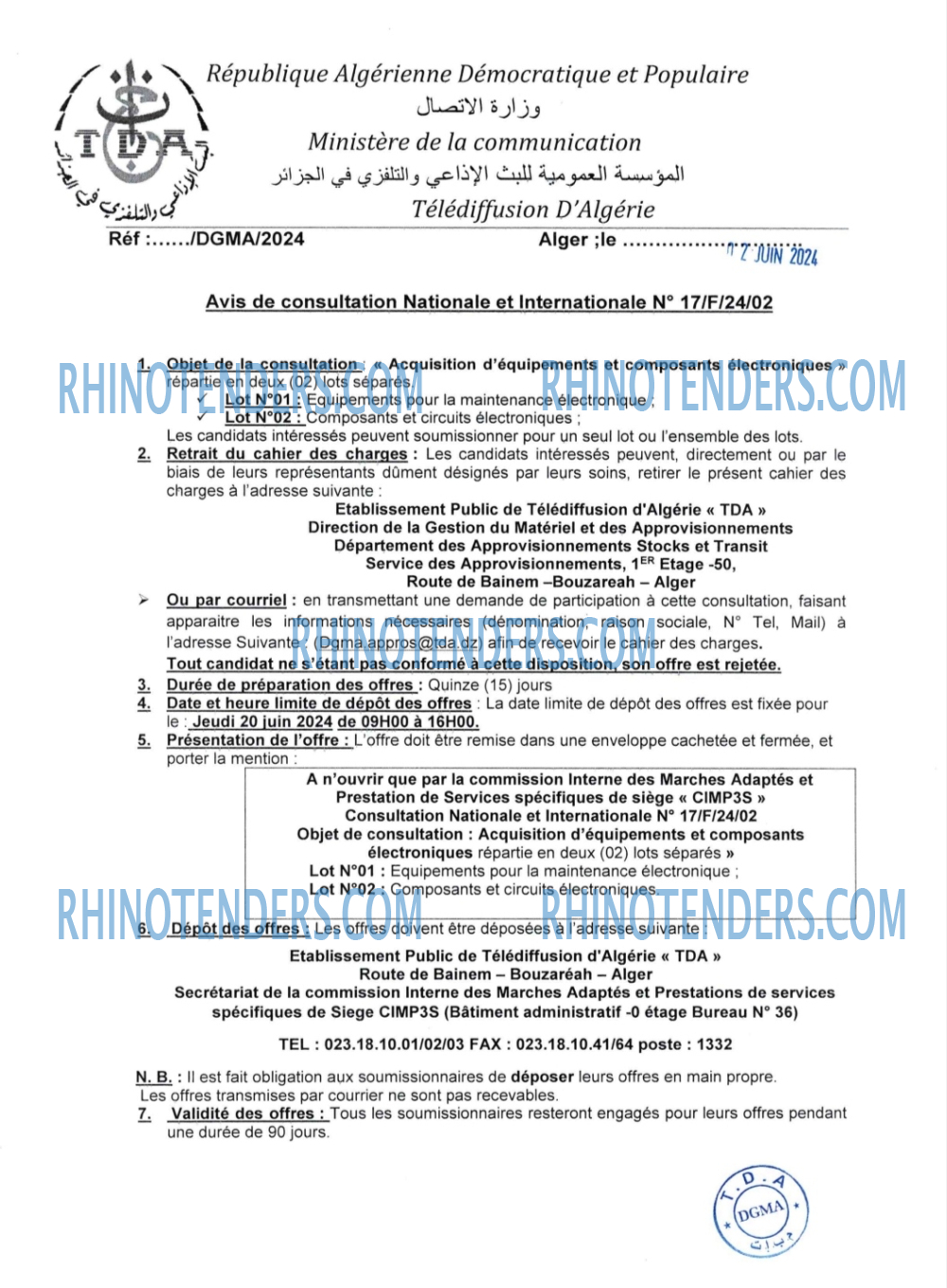 TDA - Télédiffusion d'Algérie