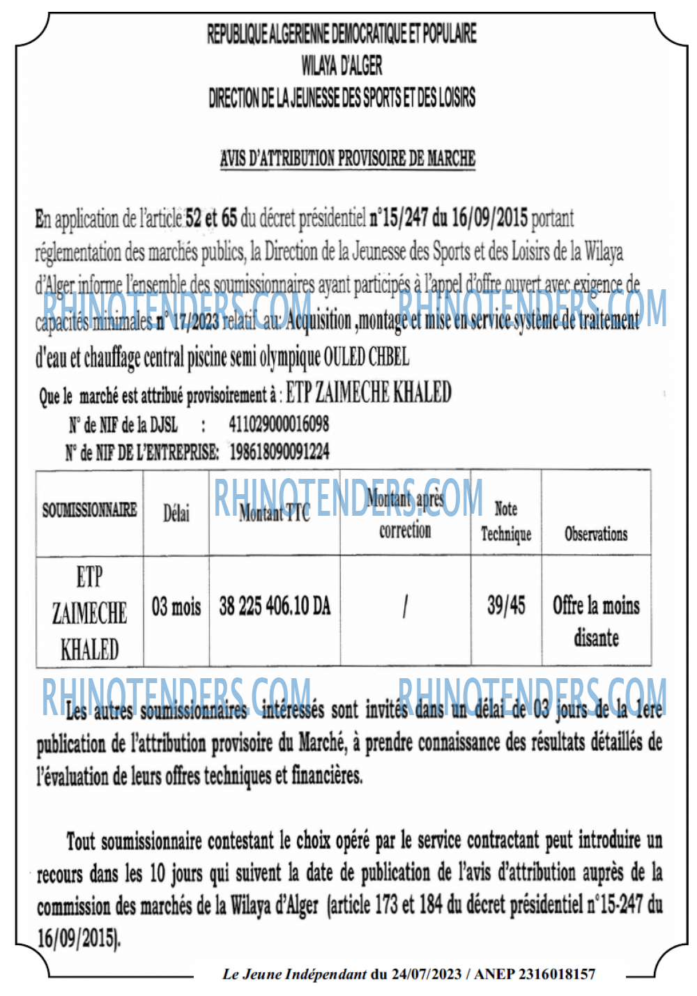 Le jeune indépendant