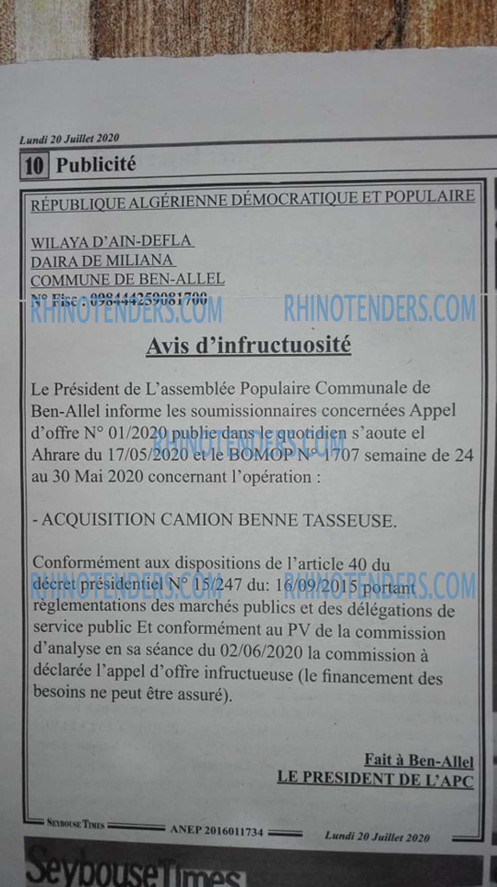 SEYBOUSSE TIMES