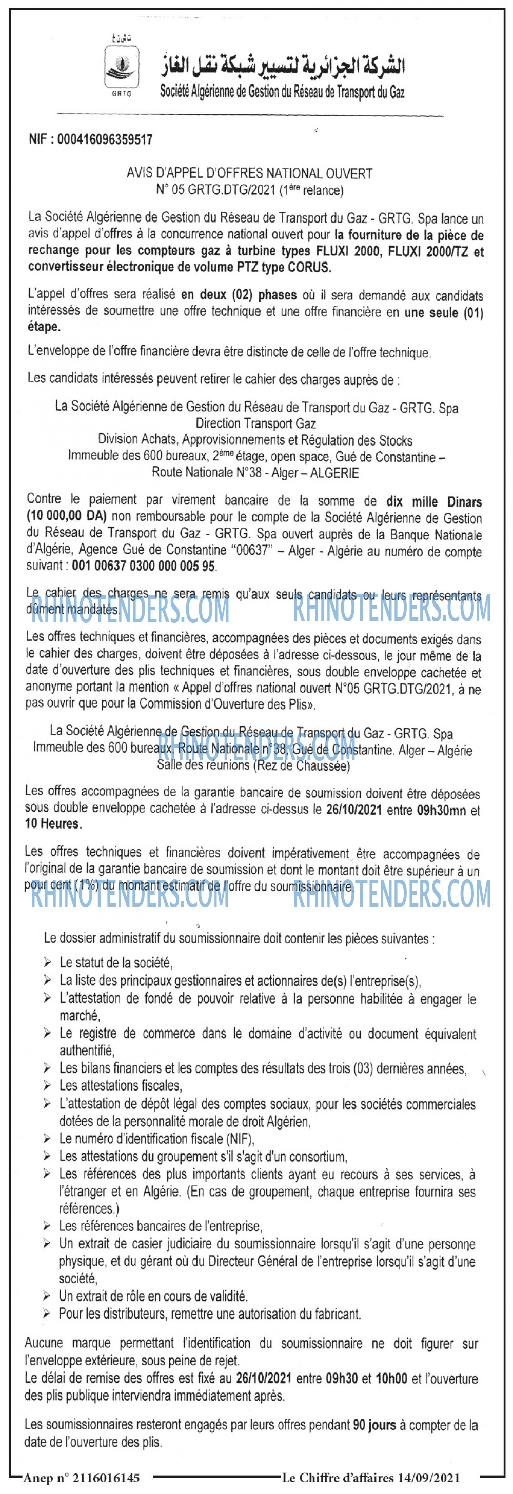 Le Chiffre d'Affaires