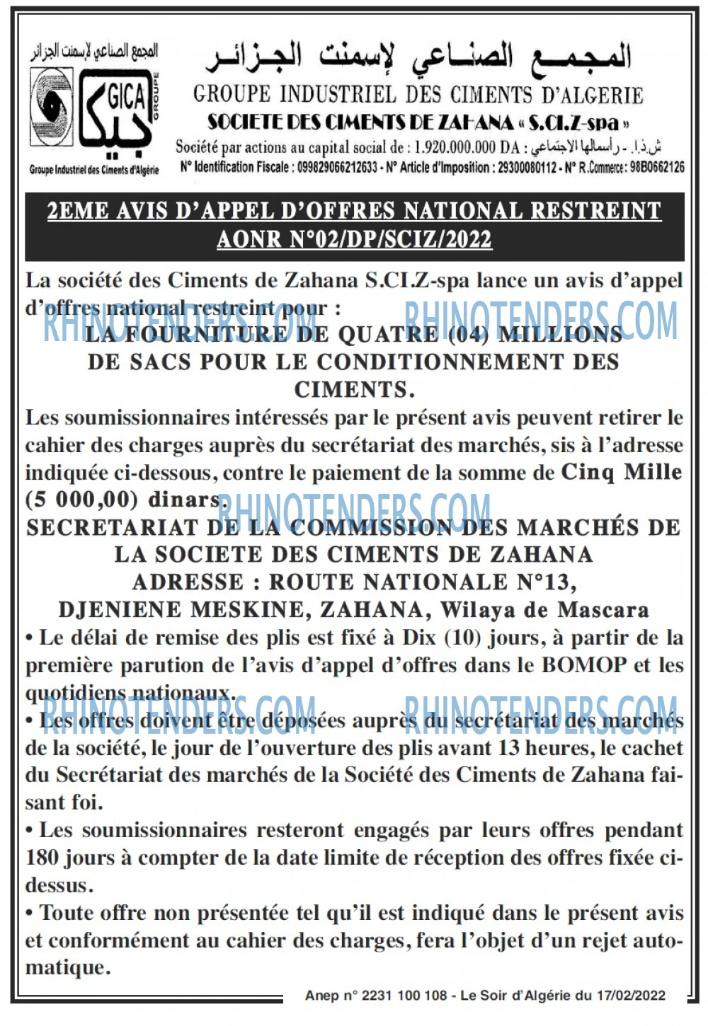 LE SOIR D'ALGERIE