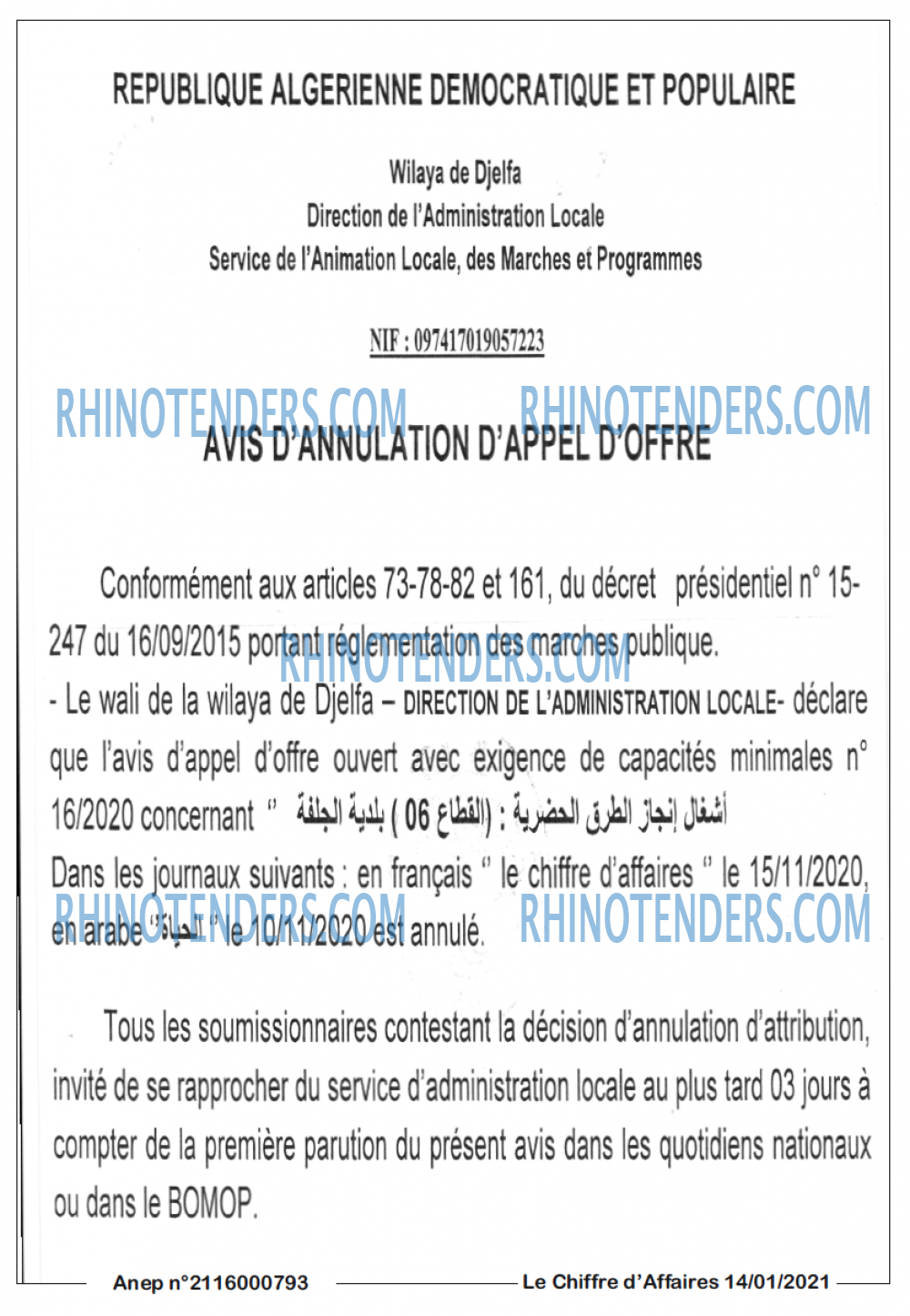 Le Chiffre d'Affaires