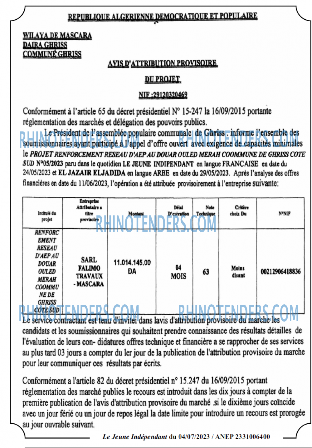 Le jeune indépendant
