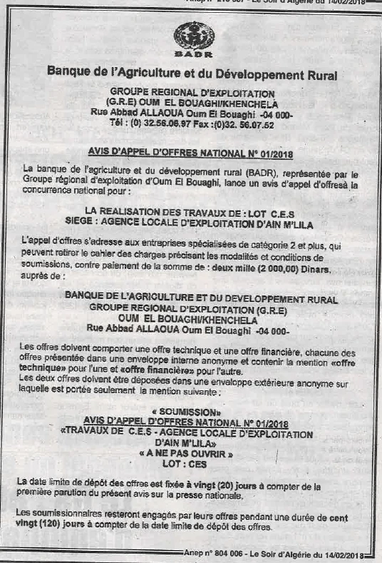 LE SOIR D'ALGERIE