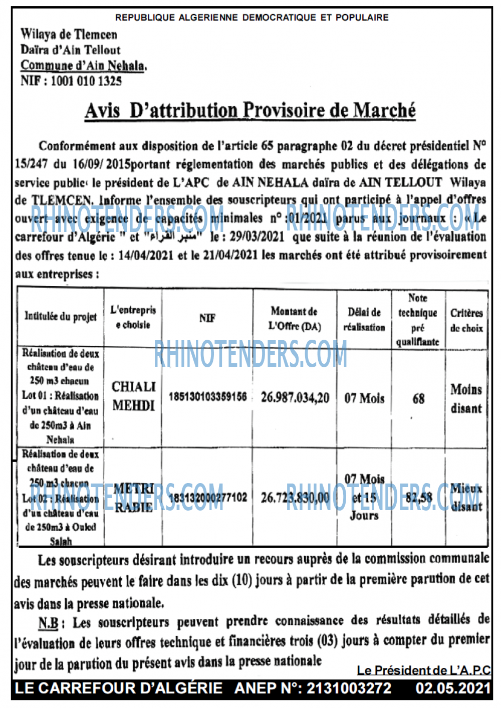 Le Carrefour d'Algérie