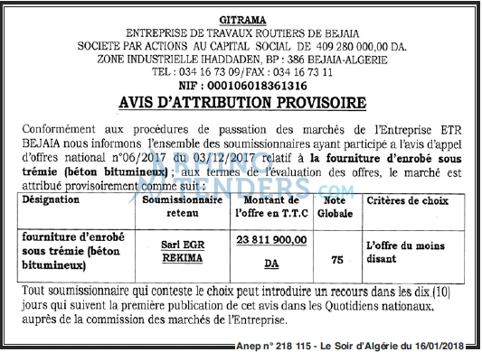 LE SOIR D'ALGERIE