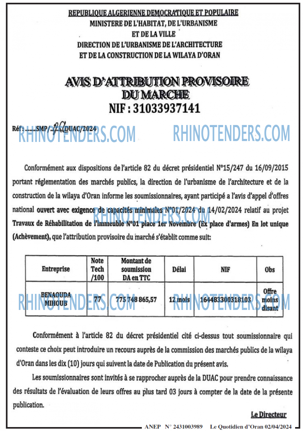 Le Quotidien d'Oran
