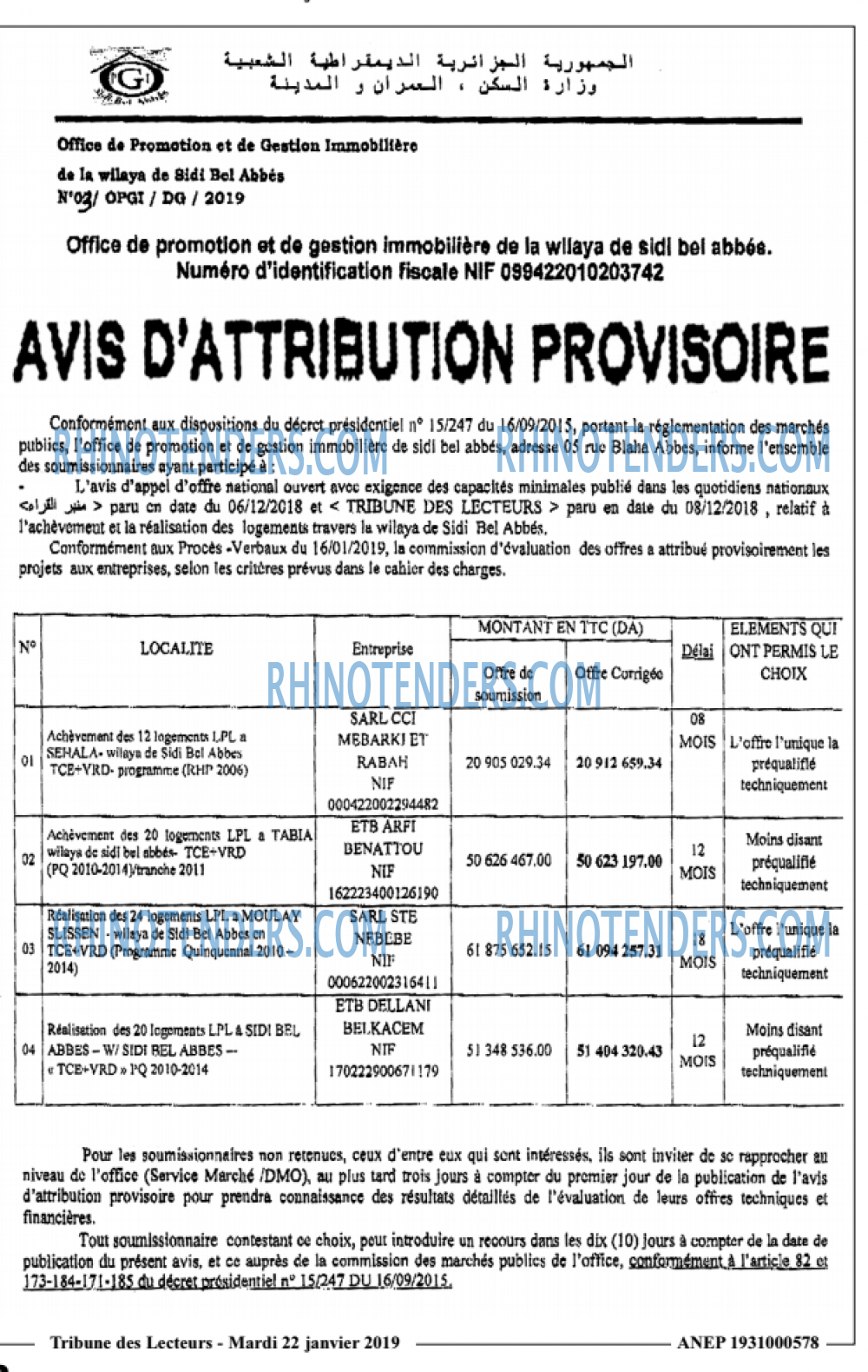 TRIBUNE DES LECTEURS