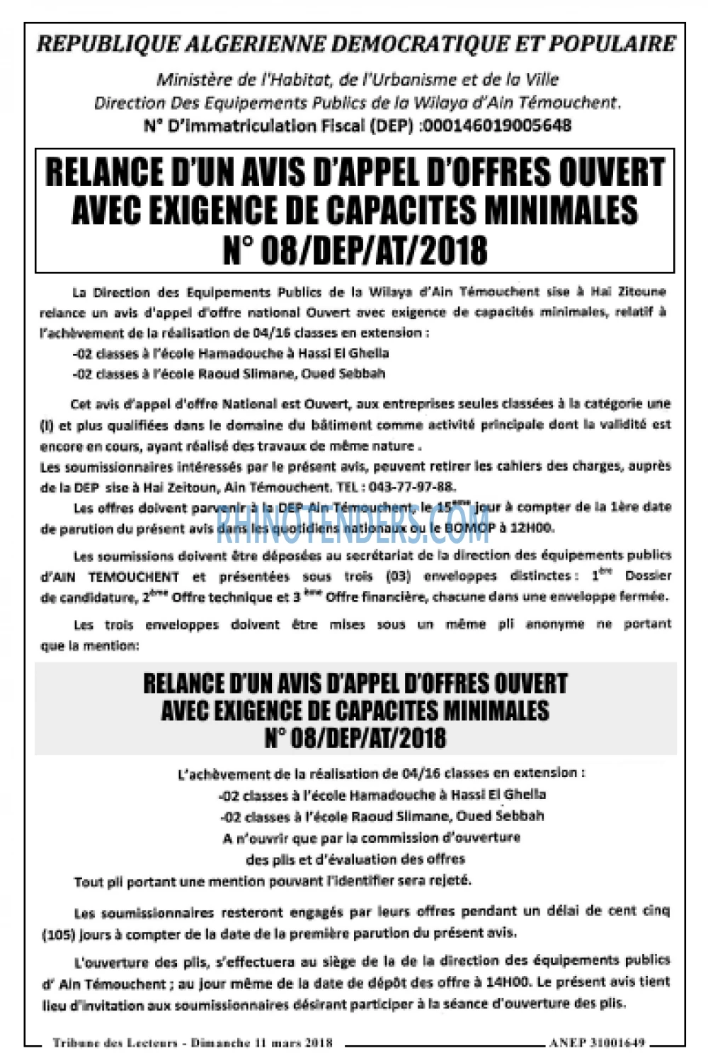 TRIBUNE DES LECTEURS