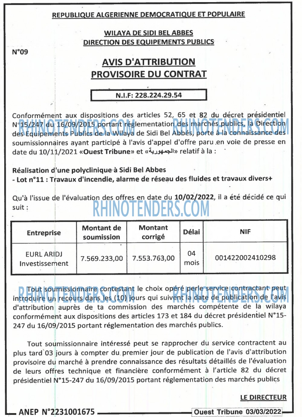 ouest TRIBUNE