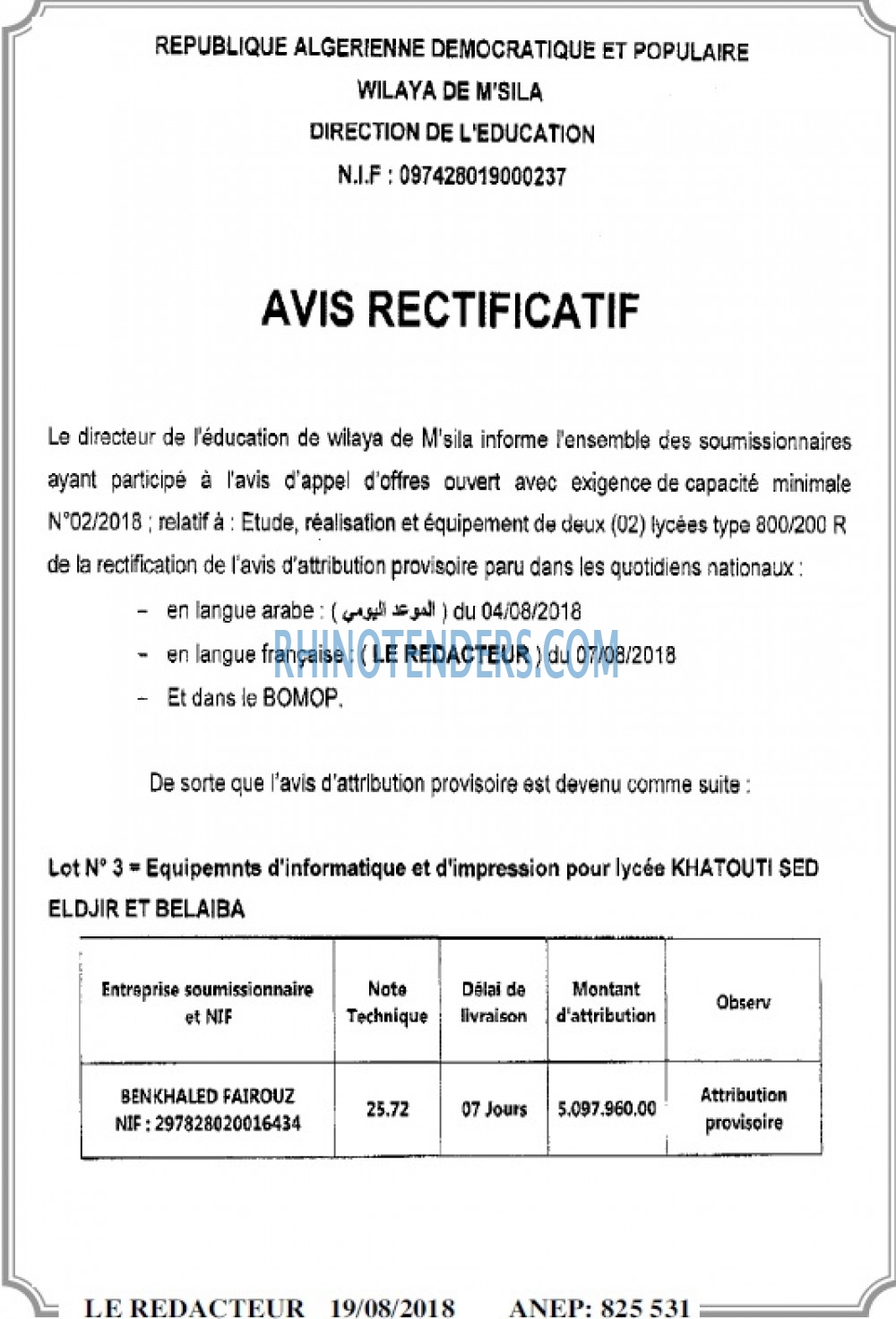 LE REDACTEUR