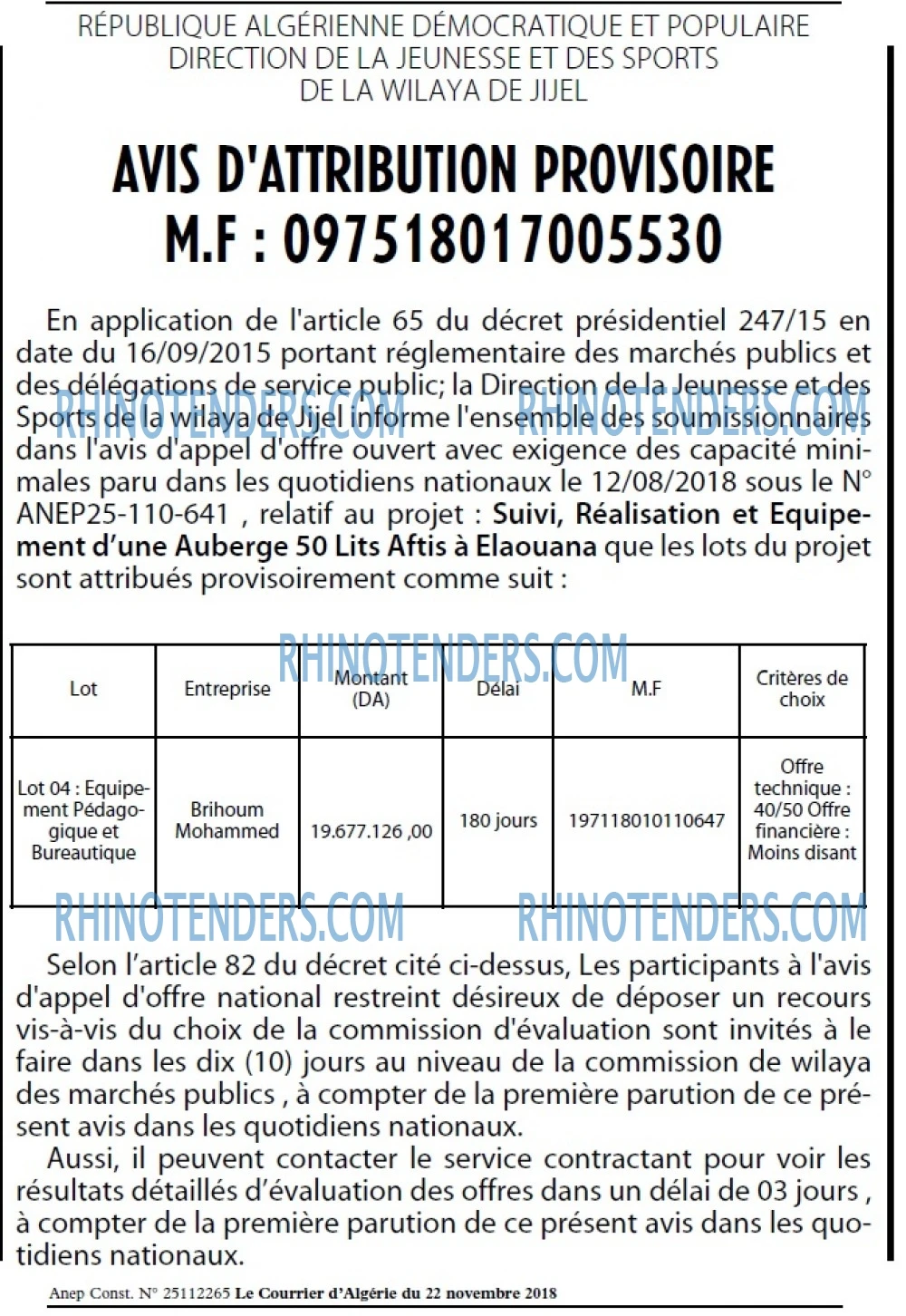 Le Courrier d'Algerie