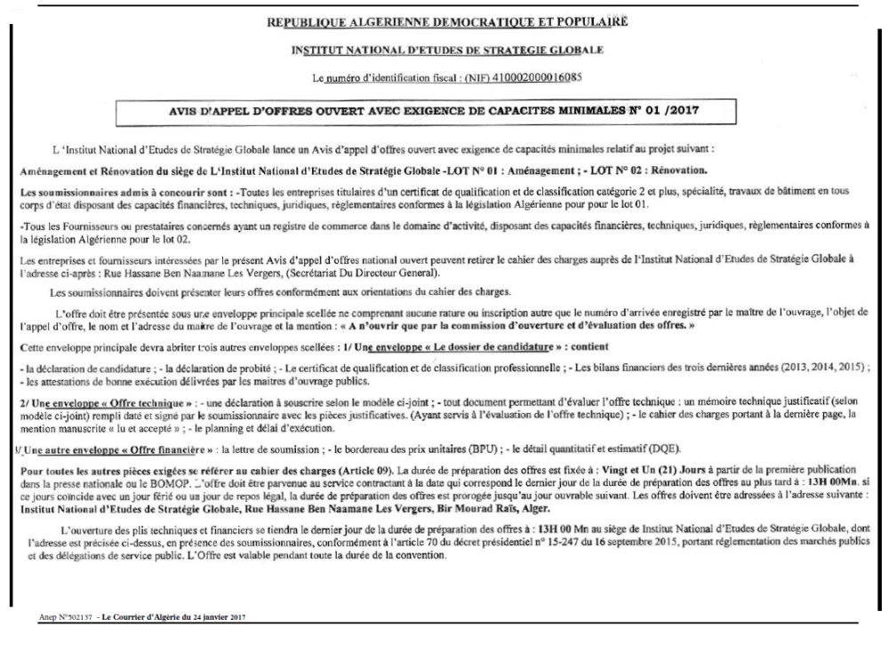 Le Courrier d'Algerie