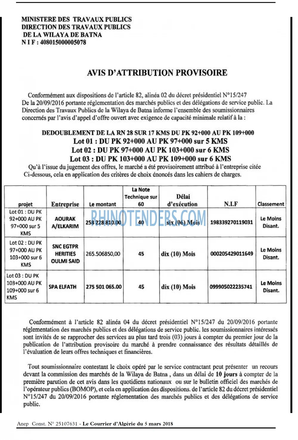 Le Courrier d'Algerie