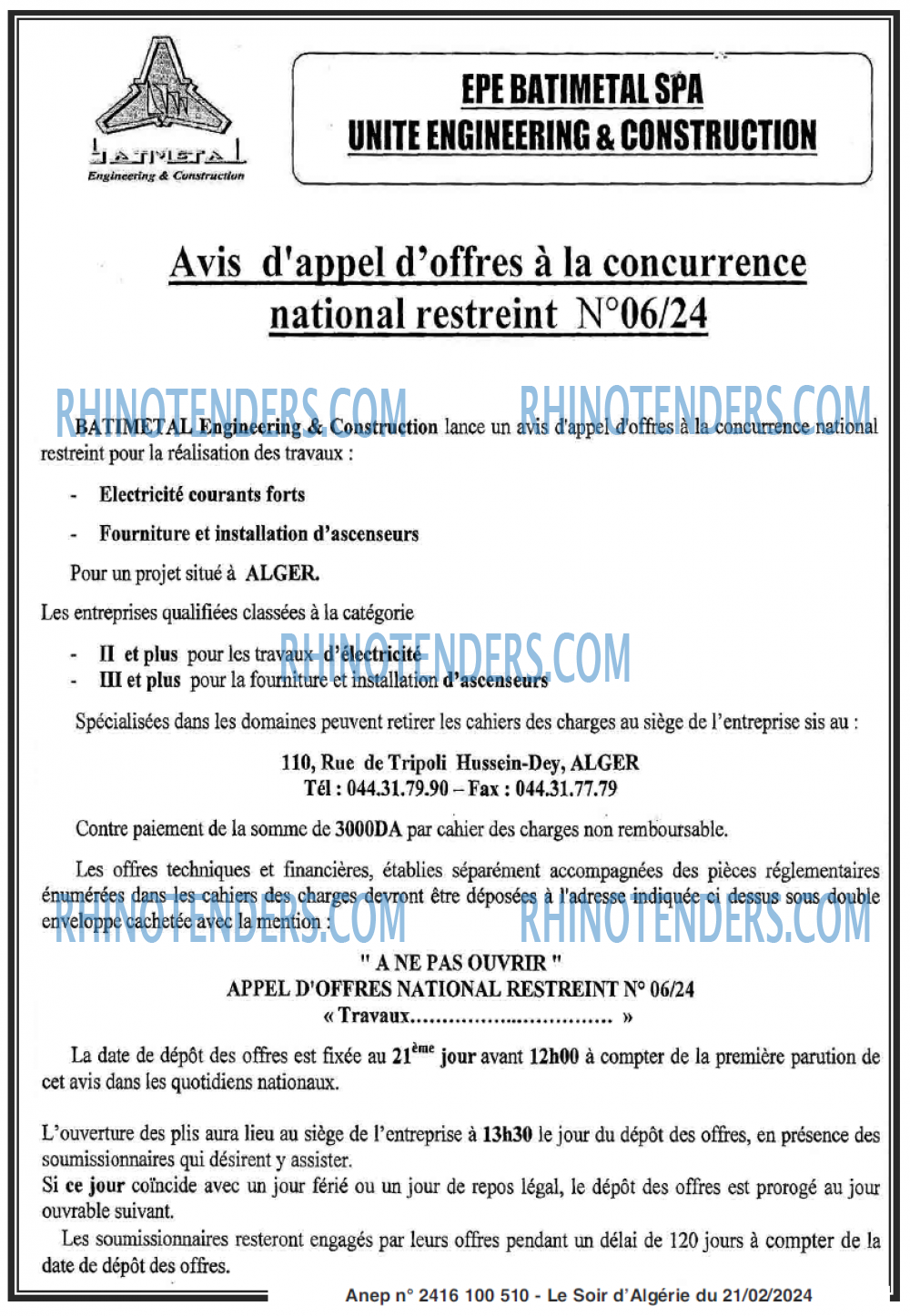 LE SOIR D'ALGERIE