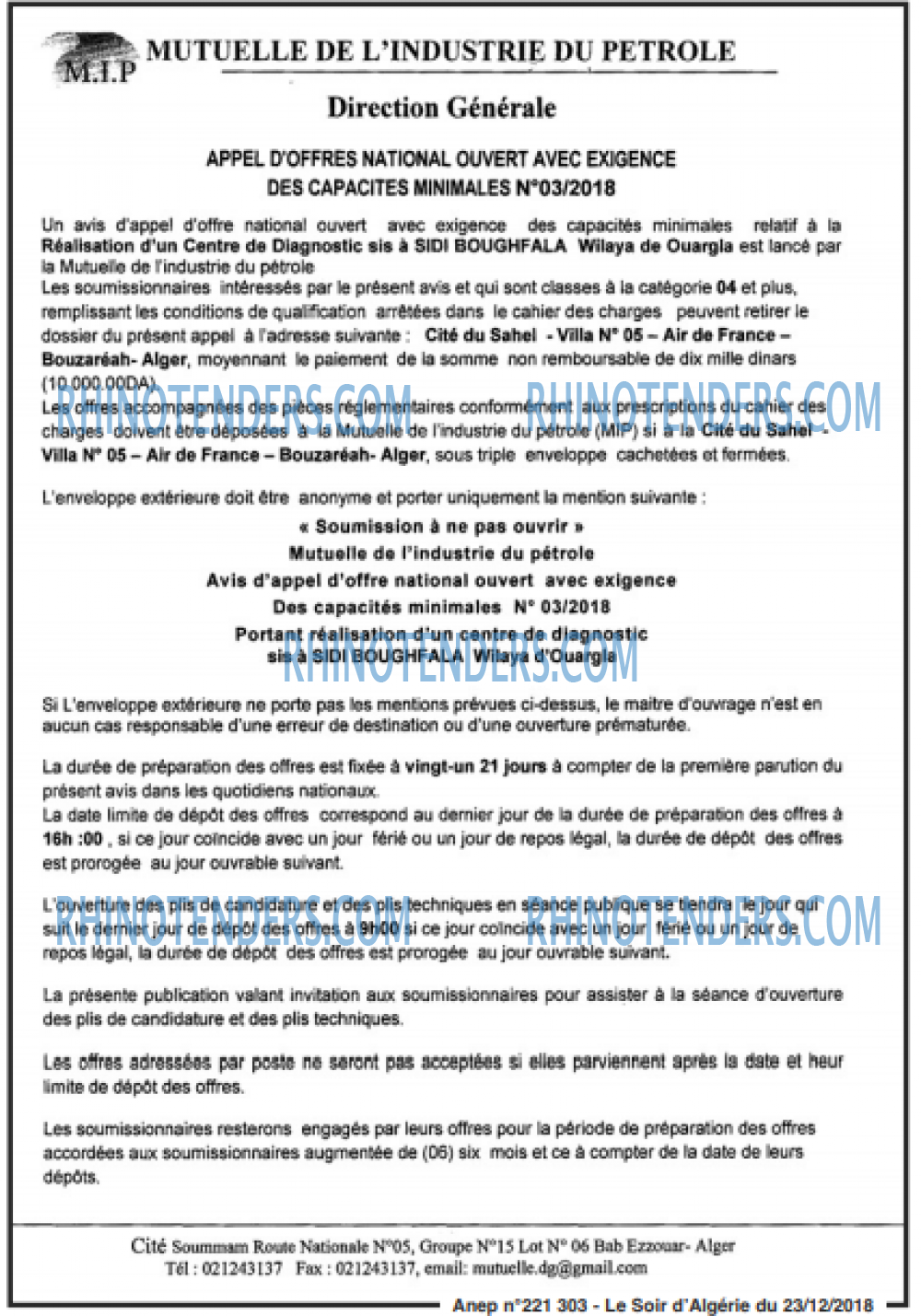 LE SOIR D'ALGERIE