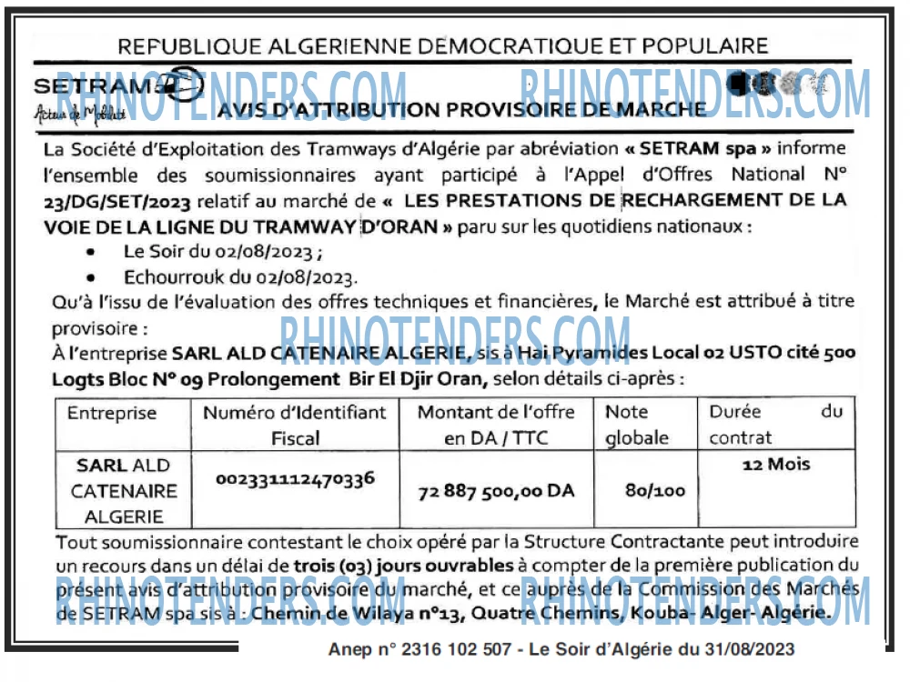 LE SOIR D'ALGERIE