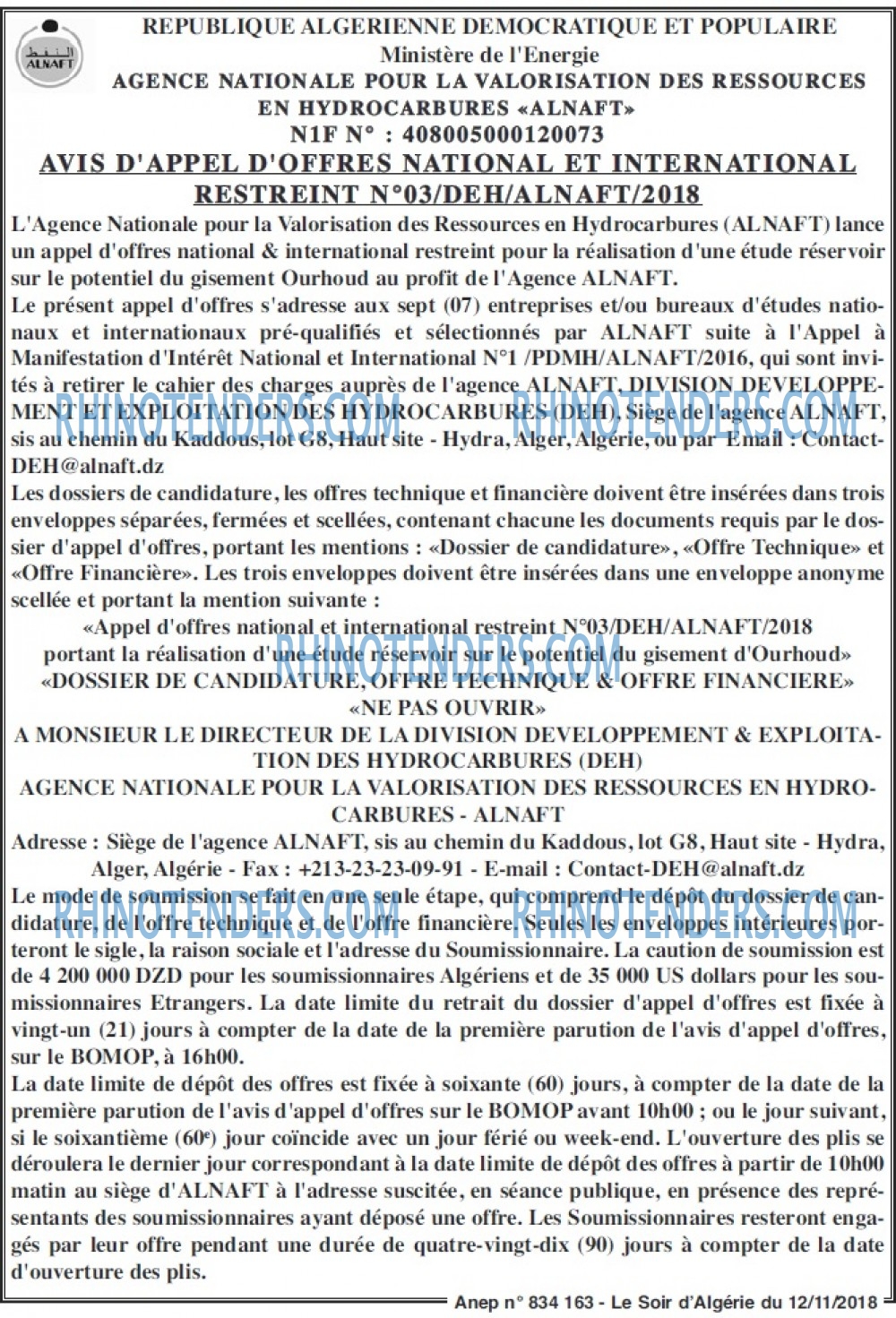 LE SOIR D'ALGERIE
