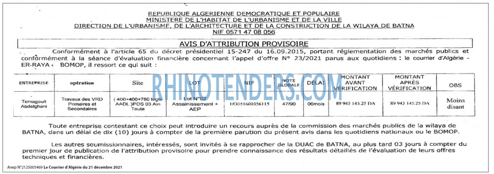 Le Courrier d'Algerie