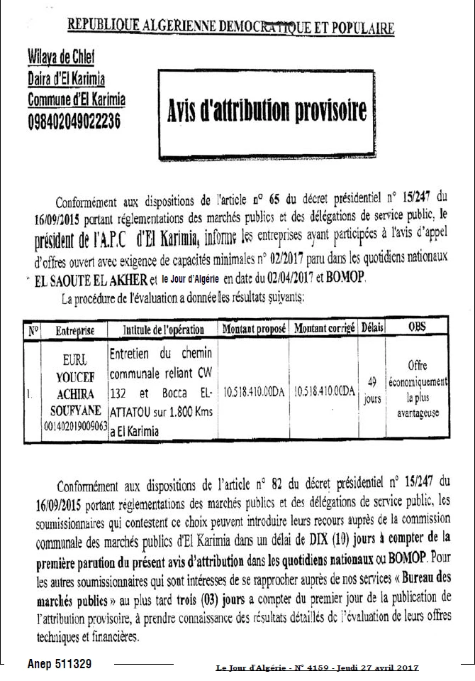 Le Jour d'Algérie