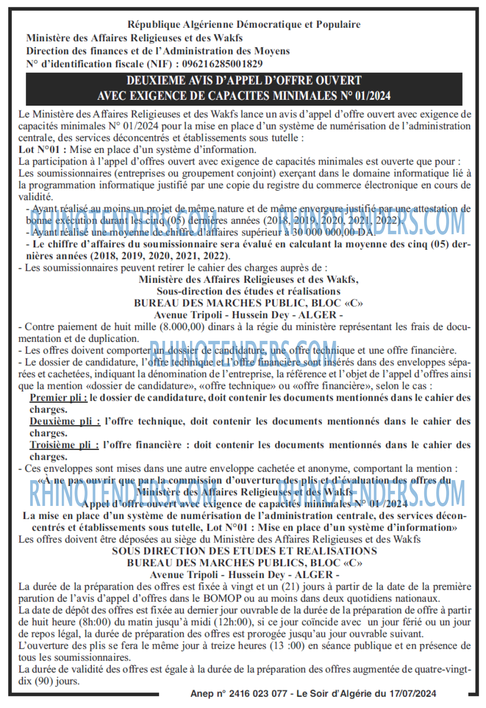 LE SOIR D'ALGERIE