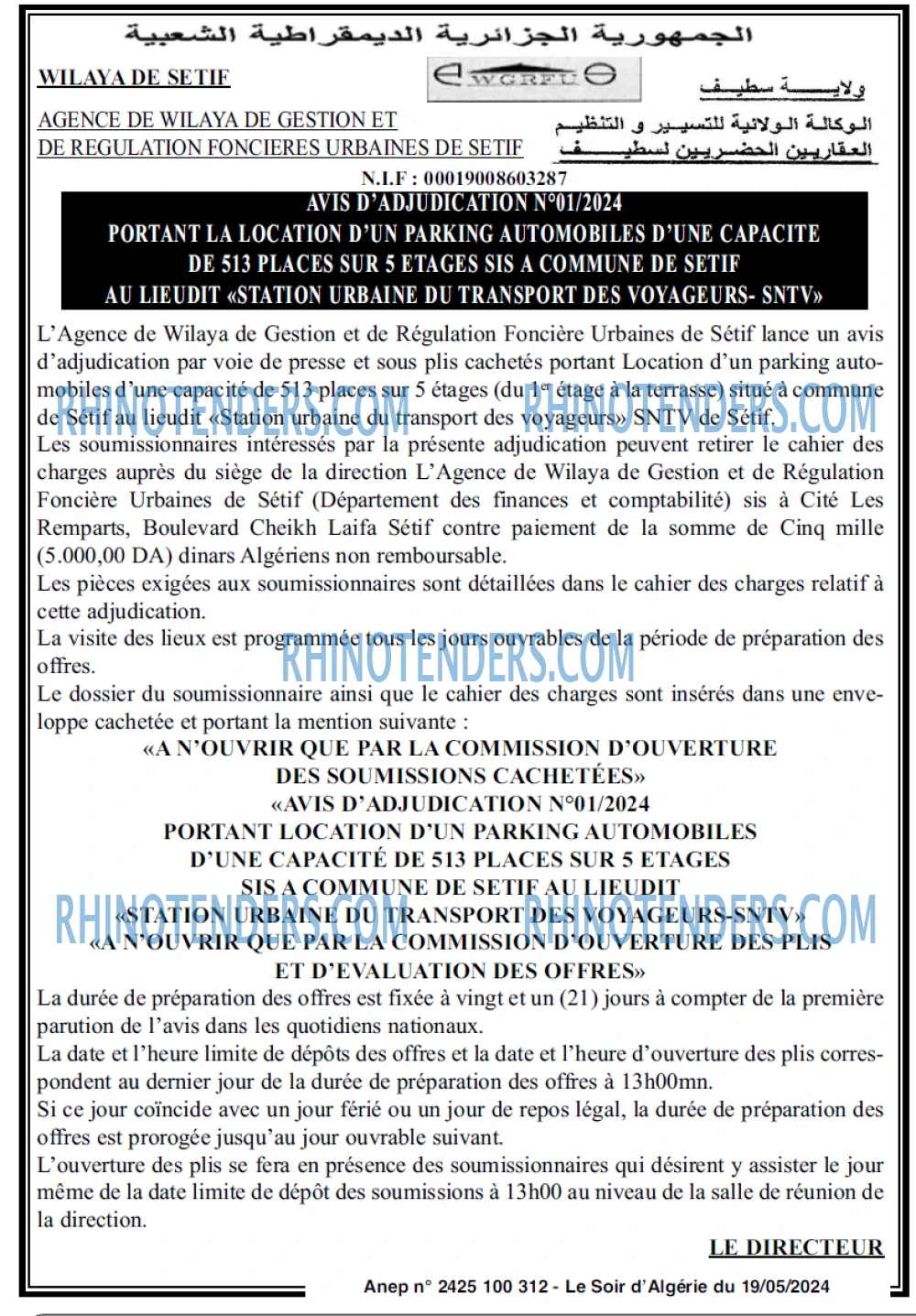 LE SOIR D'ALGERIE