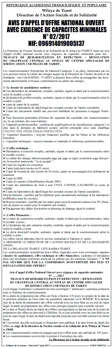 TRIBUNE DES LECTEURS