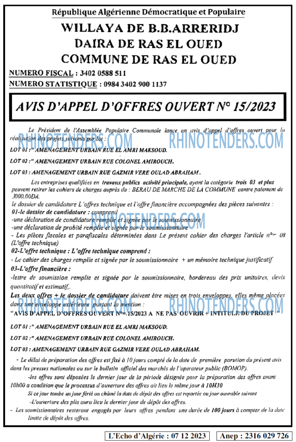 L'ECHO D'ALGERIE