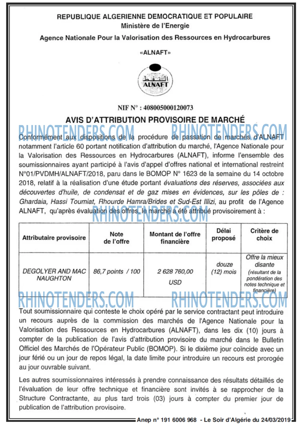 LE SOIR D'ALGERIE