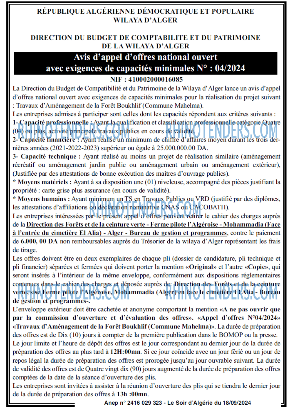 LE SOIR D'ALGERIE