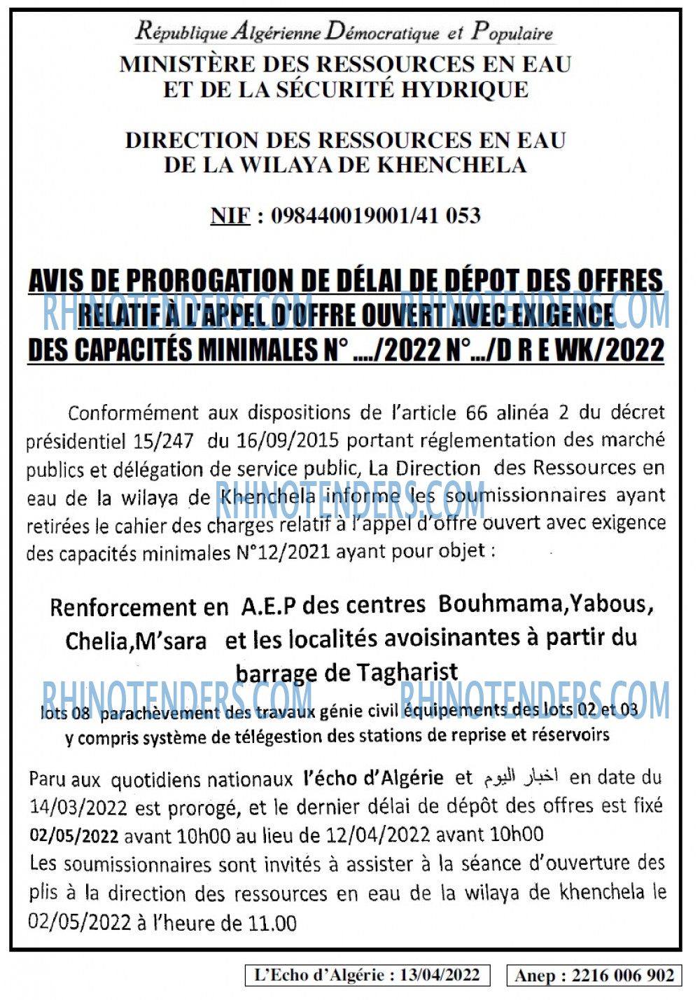 L'ECHO D'ALGERIE