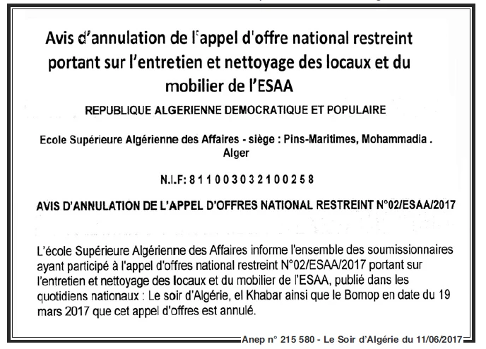 LE SOIR D'ALGERIE