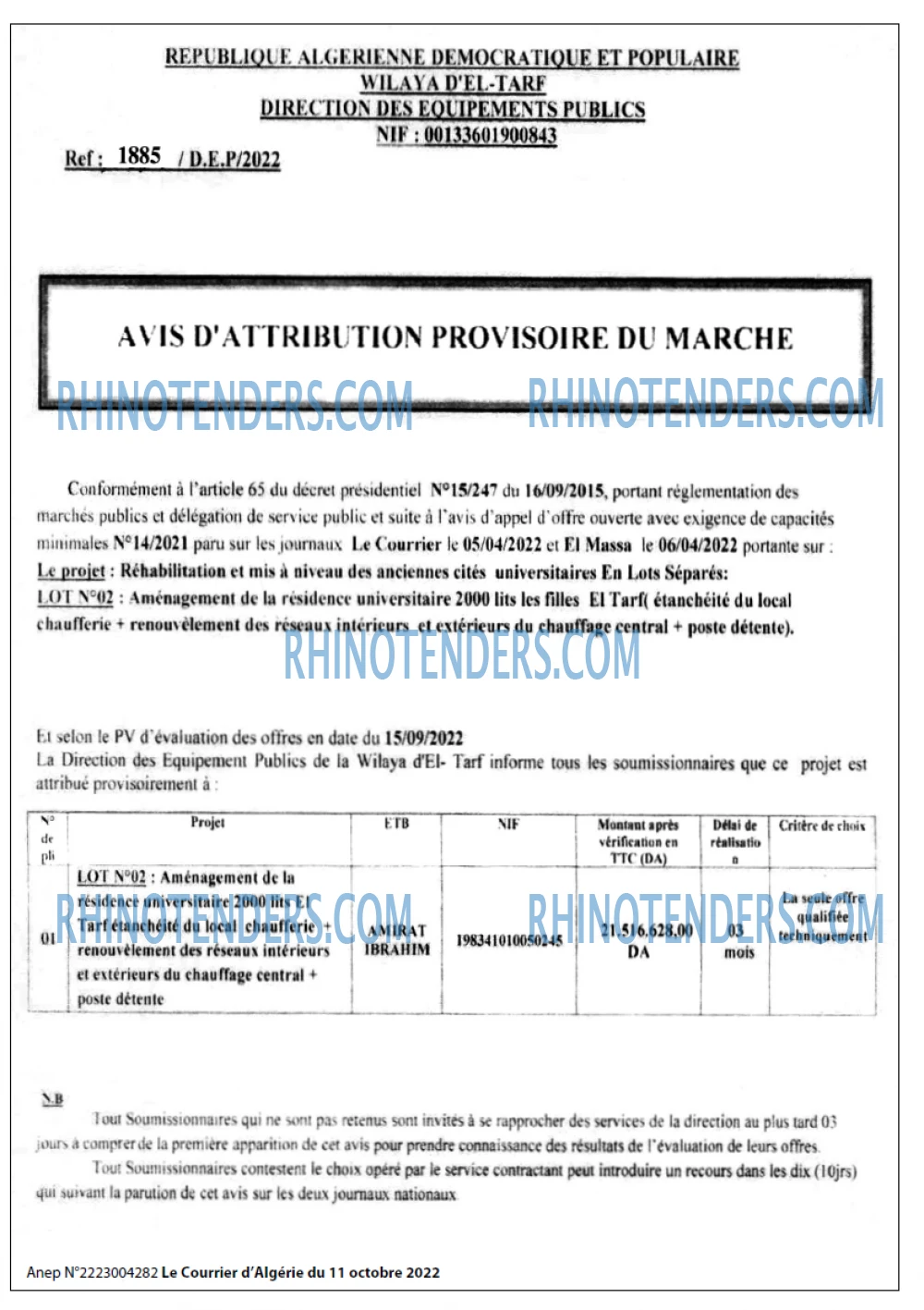 Le Courrier d'Algerie