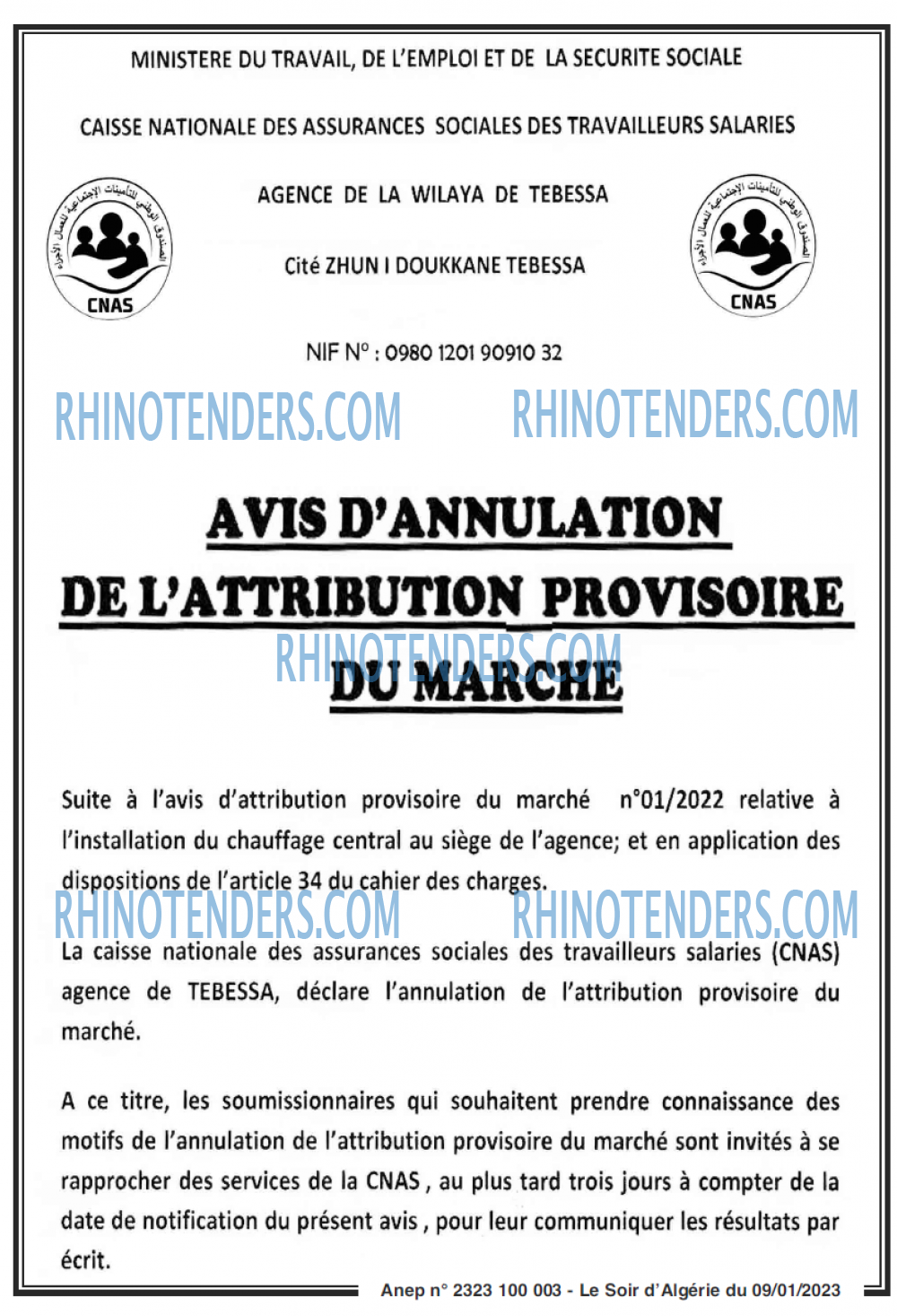 LE SOIR D'ALGERIE