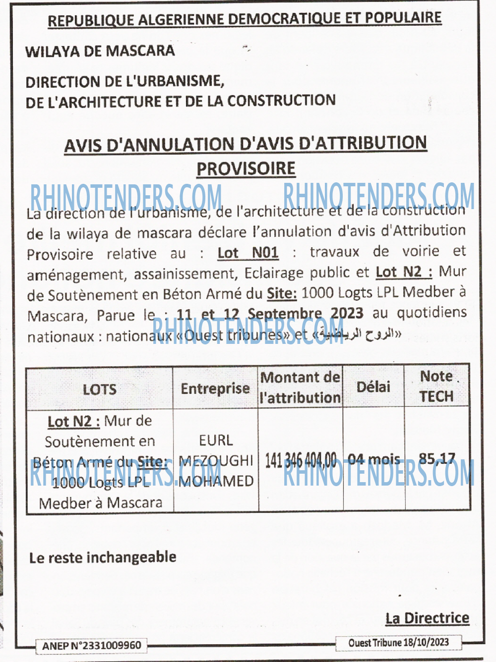ouest TRIBUNE